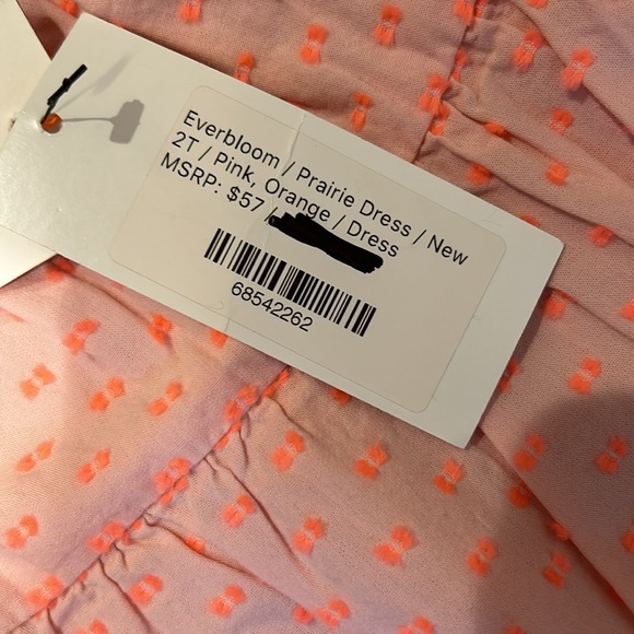 BNWT! Everbloom Girls Prairie Dress in Pink/Orange 🧡🩷 Size 2T - Picture 3 of 5